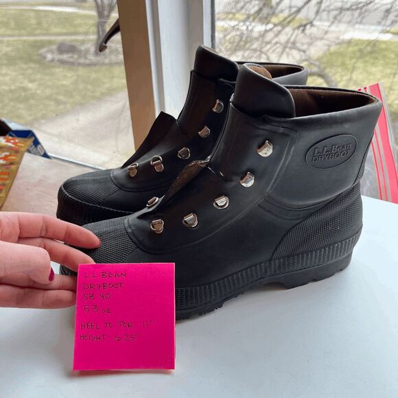 Vintage L.L. Bean DryBoot Rubber Hiking Boots Sz 9 Waterproof Workwear - Picture 8 of 11